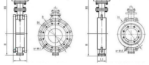 电动法兰调节蝶阀结构图 